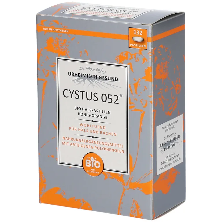 shopapotheke Dr. Pandalis Cystus 052® Bio Halspastillen – Honig-Orange