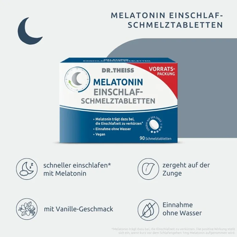 Shopapotheke DR. THEISS Melatonin Einschlaf-Schmelztabletten