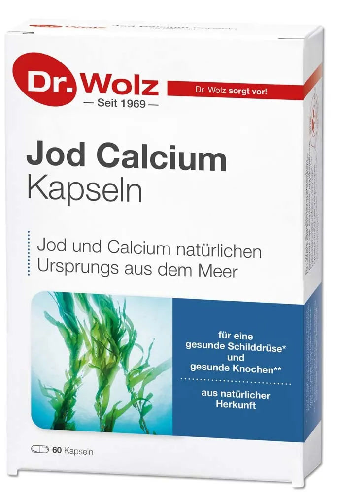 shopapotheke Dr. Wolz Jod Calcium Kapseln 60 Kapseln Jod und Calcium natürlichen Ursprungs aus dem Meer gesunde Schilddrüse und gesunde Knochen