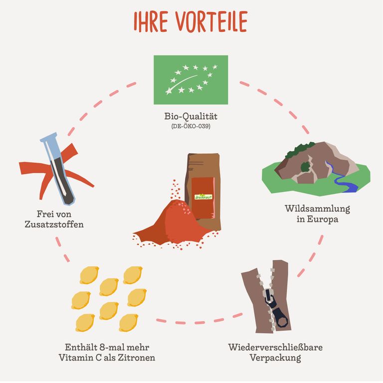 Shopapotheke Dreikraut® Bio-Hagebuttenpulver KERN-plus