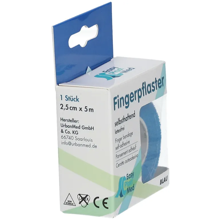 Shopapotheke Easy Plast Med Fingerpflaster 2 5 Cm X 5 M Blau