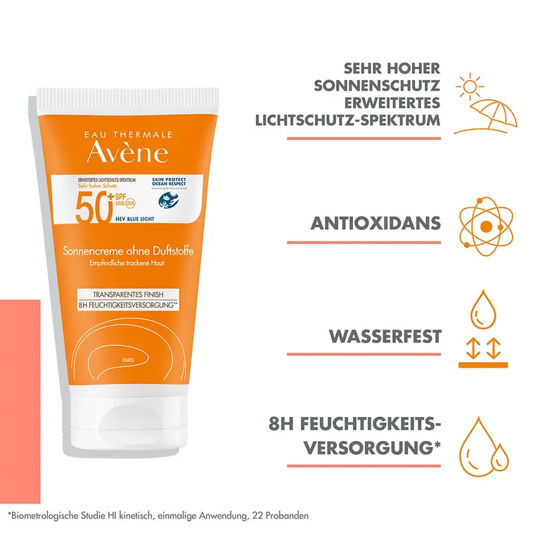 Shopapotheke Eau Thermale Avène – Sonnencreme SPF 50+ Ohne Duftstoffe + Avène After Sun Repairlotion 50ml GRATIS