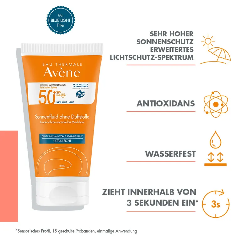 Shopapotheke Eau Thermale Avène – Sonnenfluid SPF 50+ Ohne Duftstoffe