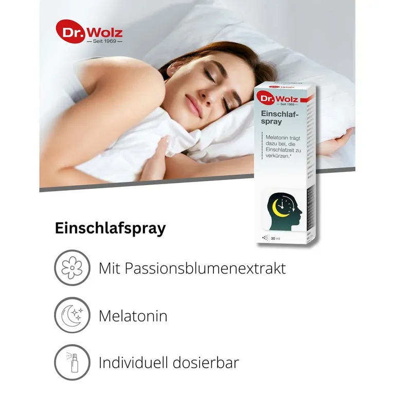 Shopapotheke Einschlafspray Dr. Wolz Optimale Kombination Mit Melatonin Und Passionsblumenextrakt Ohne Konservierungsstoffe Und Zucker 30ml