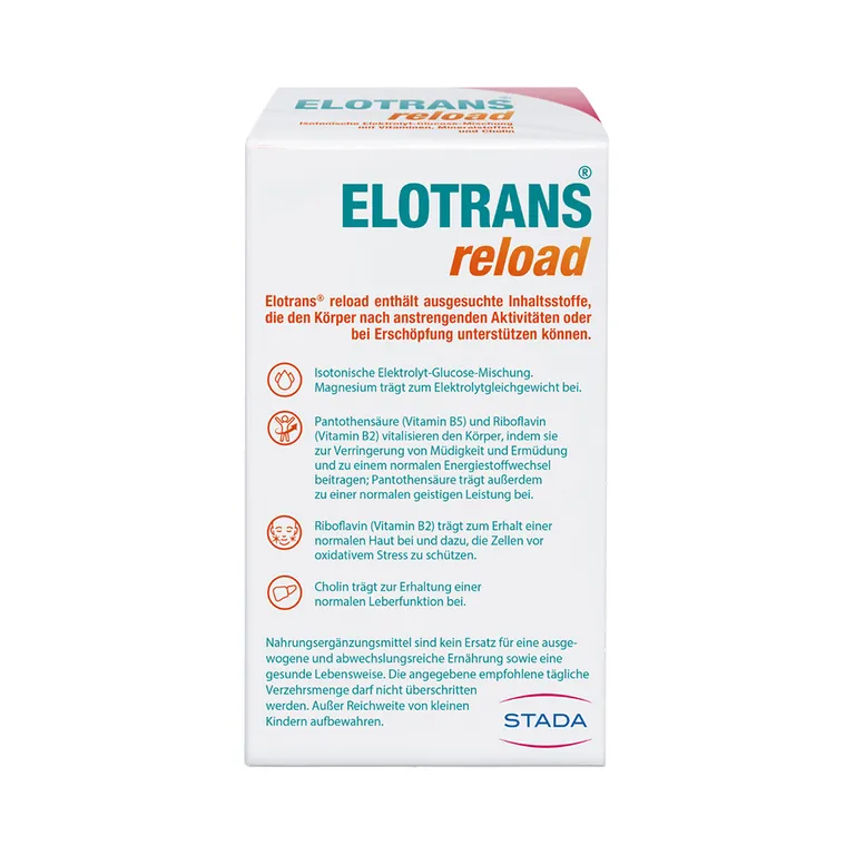 Shopapotheke Elotrans® Reload – Veganes Trinkpulver – Nach Anstrengenden Aktivitäten Oder Bei Erschöpfung Isotonische Elektrolyt-Glucose-Mischung - Jetzt 20% Mit Dem Code Stada20 Sparen*