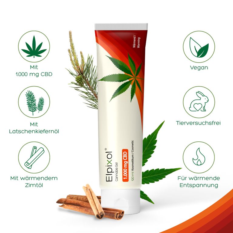 Shopapotheke ELPIXOL® Cannabis Gel Mit 1.000 Mg CBD – Wärmesalbe