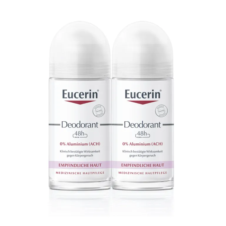 shopapotheke Eucerin Doppelpack Deodorant Roll-on Empfindliche Haut 48h 0% Aluminium – schützt empfindliche Haut vor Körpergeruch - Jetzt 20% sparen mit Code "eucerin20"