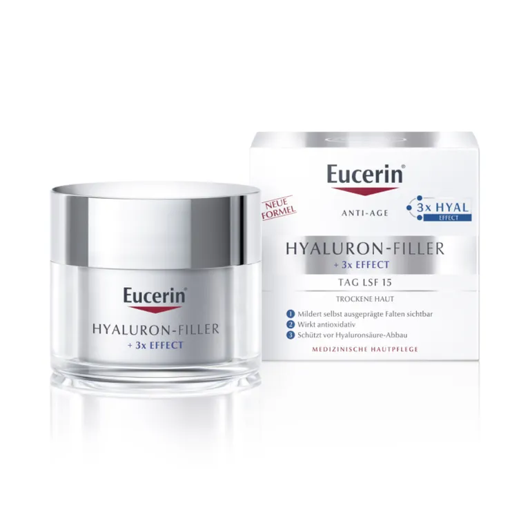shopapotheke Eucerin Hyaluron-Filler Tagespflege für trockene Haut – Glättet Falten pflegt & beugt vorzeitiger Hautalterung vor - Jetzt 20% sparen mit Code "eucerin20" + Eucerin® Hyaluron Spray 50ml GRATIS