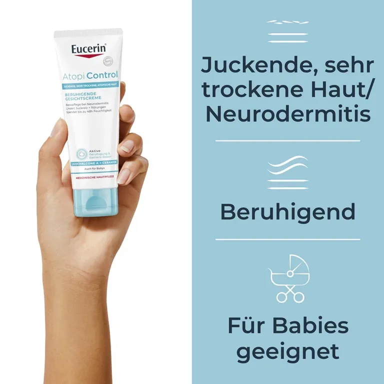 Shopapotheke Eucerin® AtopiControl Beruhigende Gesichtscreme – Feuchtigkeitsspendende Pflege Für Trockene Gesichtshaut - Jetzt 20% Sparen Mit Code "eucerin20" + Eucerin AtopiControl Hydro-Lotion 20ml GRATIS
