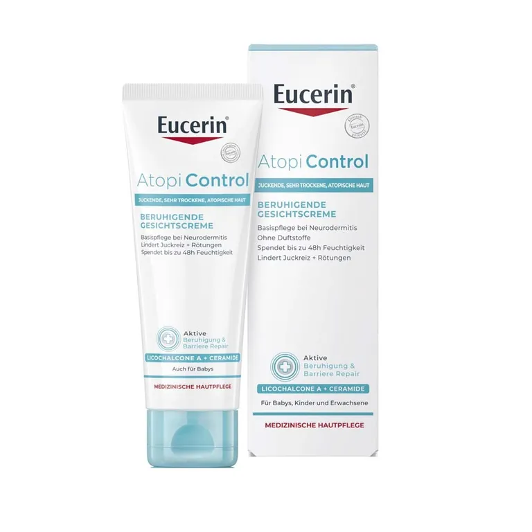 shopapotheke Eucerin® AtopiControl Beruhigende Gesichtscreme – Feuchtigkeitsspendende Pflege für trockene Gesichtshaut - Jetzt 20% sparen mit Code "eucerin20" + Eucerin AtopiControl Hydro-Lotion 20ml GRATIS