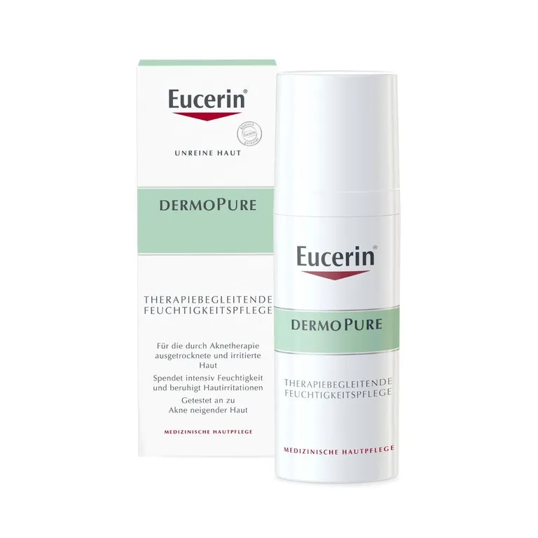 shopapotheke Eucerin® DermoPure Therapiebegleitende Feuchtigkeitspflege – feuchtigkeitsspendende Creme für ausgetrocknete und irritierte Haut - Jetzt 20% sparen mit Code "eucerin20"