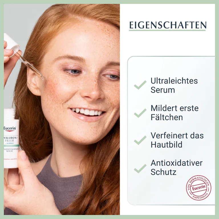 Shopapotheke Eucerin® Hyaluron-Filler Porenverfeinerndes Serum – Ultraleichtes Hyaluron Serum Zur Faltenbehandlung Mit Antioxidantien - Jetzt 20% Sparen Mit Code "eucerin20" + Eucerin® Hyaluron Spray 50ml GRATIS