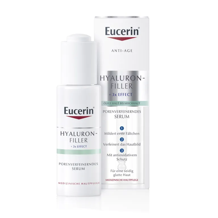 shopapotheke Eucerin® Hyaluron-Filler Porenverfeinerndes Serum – ultraleichtes Hyaluron Serum zur Faltenbehandlung mit Antioxidantien - Jetzt 20% sparen mit Code "eucerin20" + Eucerin® Hyaluron Spray 50ml GRATIS