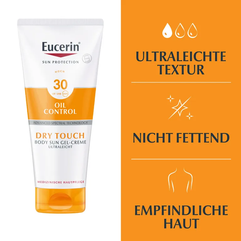 Shopapotheke Eucerin® Oil Control Body Sun Dry Touch Gel-Creme LSF 30 – Hoher Sonnenschutz Mit Ultra Leichter Textur Anti-Sand Effekt Und Anti-Glanz Effekt - Jetzt 20% Sparen Mit Code "eucerin20" + Eucerin Oil Control Face LS