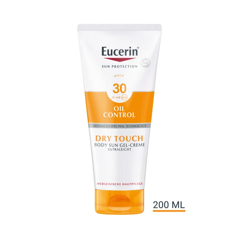 shopapotheke Eucerin® Oil Control Body Sun Dry Touch Gel-Creme LSF 30 – hoher Sonnenschutz mit ultra leichter Textur Anti-Sand Effekt und Anti-Glanz Effekt - Jetzt 20% sparen mit Code "eucerin20" + Eucerin Oil Control Face LS