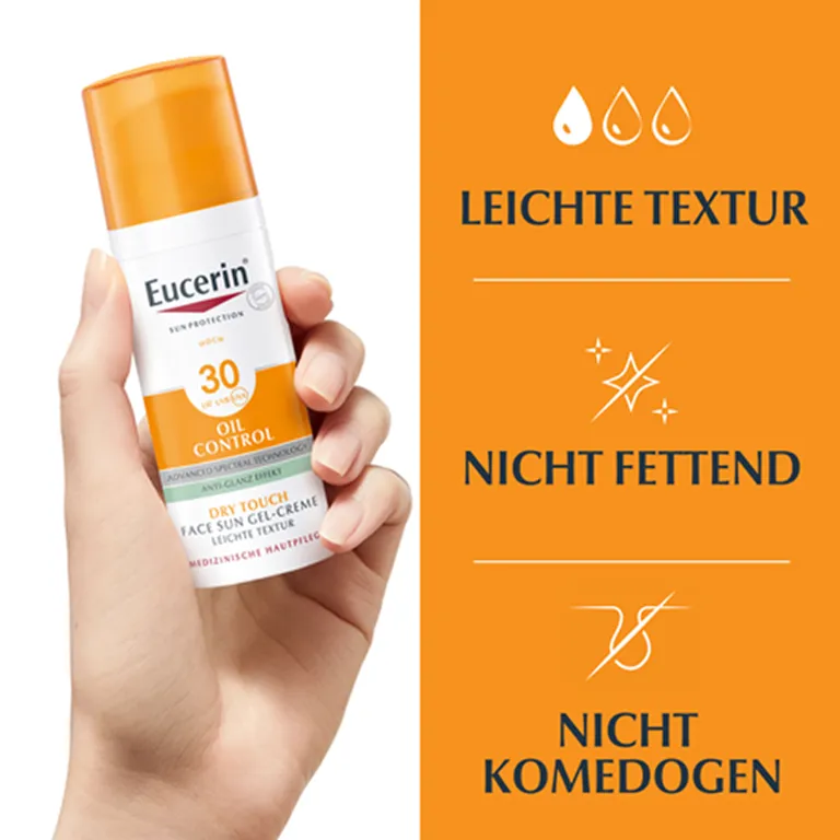 Shopapotheke Eucerin® Oil Control Face Sun Gel-Creme LSF 30 – Hoher Sonnenschutz Mit 8 Stunden Anti-Glanz Effekt Auch Für Zu Akne Neigende Haut - Jetzt 20% Sparen Mit Code "eucerin20" + Eucerin Oil Control Face LSF50+ 20ml G