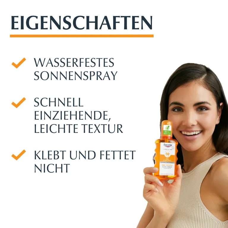 Shopapotheke Eucerin® Oil Control Sun Spray Transparent LSF 50+ – Sonnenschutzspray Mit Leichter Textur Auch Für Zu Akne Neigende Haut - Jetzt 20% Sparen Mit Code "eucerin20" + Eucerin Oil Control Face LSF50+ 20ml GRATIS