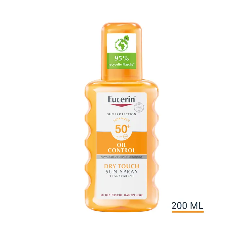 shopapotheke Eucerin® Oil Control Sun Spray Transparent LSF 50+ – Sonnenschutzspray mit leichter Textur auch für zu Akne neigende Haut - Jetzt 20% sparen mit Code "eucerin20" + Eucerin Oil Control Face LSF50+ 20ml GRATIS
