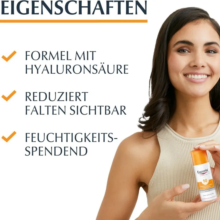 Shopapotheke Eucerin® Photoaging Control Face Sun Fluid LSF 50 – Hoher Sonnenschutz Hilft Gegen Photoaging Und Reduziert Falten Sichtbar - Jetzt 20% Sparen Mit Code "eucerin20" + Eucerin Oil Control Face LSF50+ 20ml GRATIS