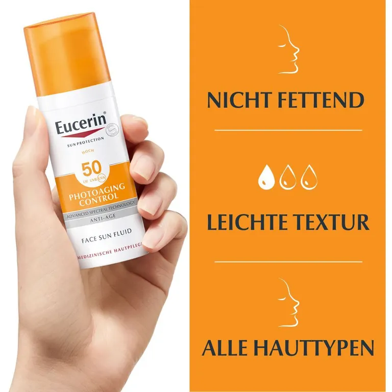 Shopapotheke Eucerin® Photoaging Control Face Sun Fluid LSF 50 – Hoher Sonnenschutz Hilft Gegen Photoaging Und Reduziert Falten Sichtbar - Jetzt 20% Sparen Mit Code "eucerin20" + Eucerin Oil Control Face LSF50+ 20ml GRATIS