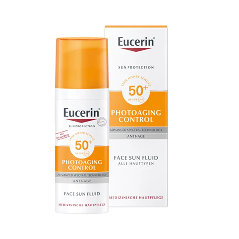 shopapotheke Eucerin® Photoaging Control Face Sun Fluid LSF 50 – hoher Sonnenschutz hilft gegen Photoaging und reduziert Falten sichtbar - Jetzt 20% sparen mit Code "eucerin20" + Eucerin Oil Control Face LSF50+ 20ml GRATIS