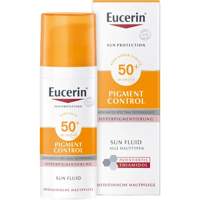 shopapotheke Eucerin® Pigment Control Sun Fluid LSF 50+ – Sehr hoher Sonnenschutz & sichtbare Milderung von vorhandenen Pigment- und Altersflecken - Jetzt 20% sparen mit Code "eucerin20" + Eucerin Oil Control Face LSF50+ 20ml