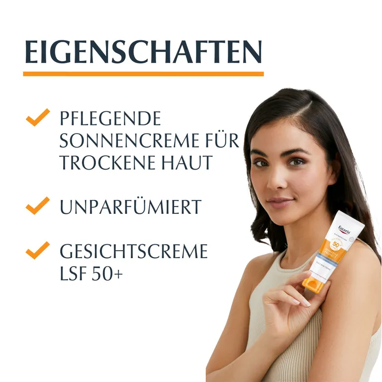 Shopapotheke Eucerin® Sensitive Protect Face Sun Creme LSF 50+ – Sehr Hoher Sonnenschutz Für Trockene Und Empfindliche Gesichtshaut - Jetzt 20% Sparen Mit Code "eucerin20" + Eucerin Oil Control Face LSF50+ 20ml GRATIS