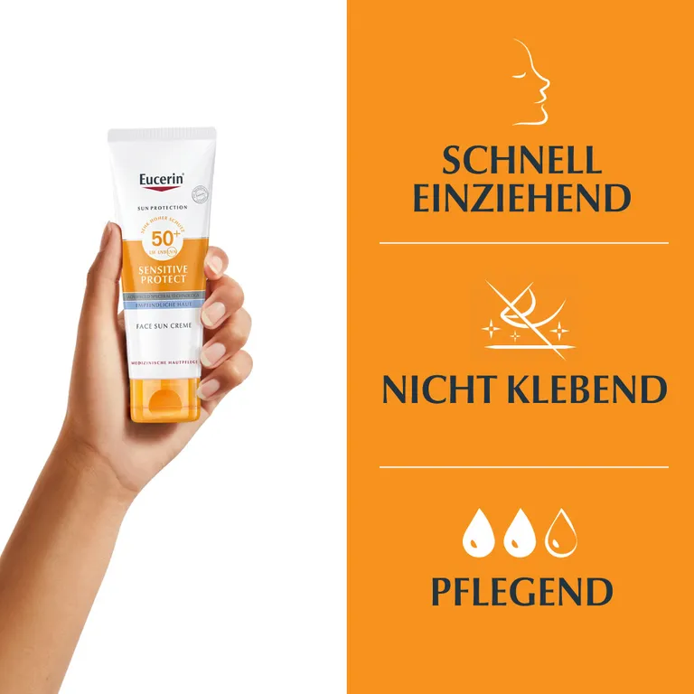 Shopapotheke Eucerin® Sensitive Protect Face Sun Creme LSF 50+ – Sehr Hoher Sonnenschutz Für Trockene Und Empfindliche Gesichtshaut - Jetzt 20% Sparen Mit Code "eucerin20" + Eucerin Oil Control Face LSF50+ 20ml GRATIS