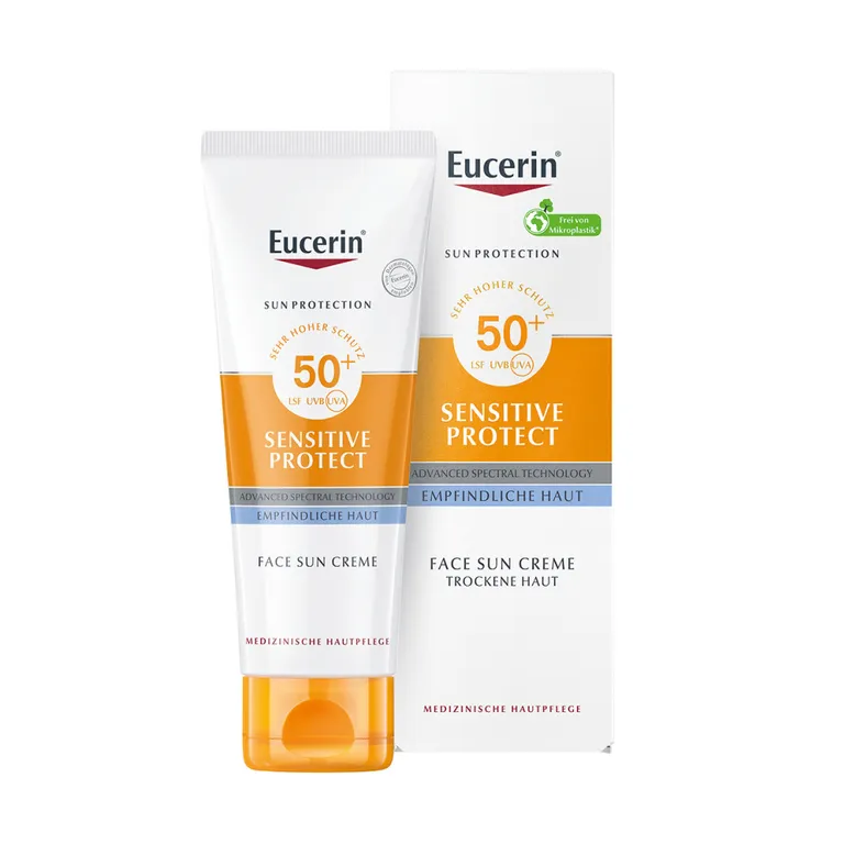 shopapotheke Eucerin® Sensitive Protect Face Sun Creme LSF 50+ – sehr hoher Sonnenschutz für trockene und empfindliche Gesichtshaut - Jetzt 20% sparen mit Code "eucerin20" + Eucerin Oil Control Face LSF50+ 20ml GRATIS