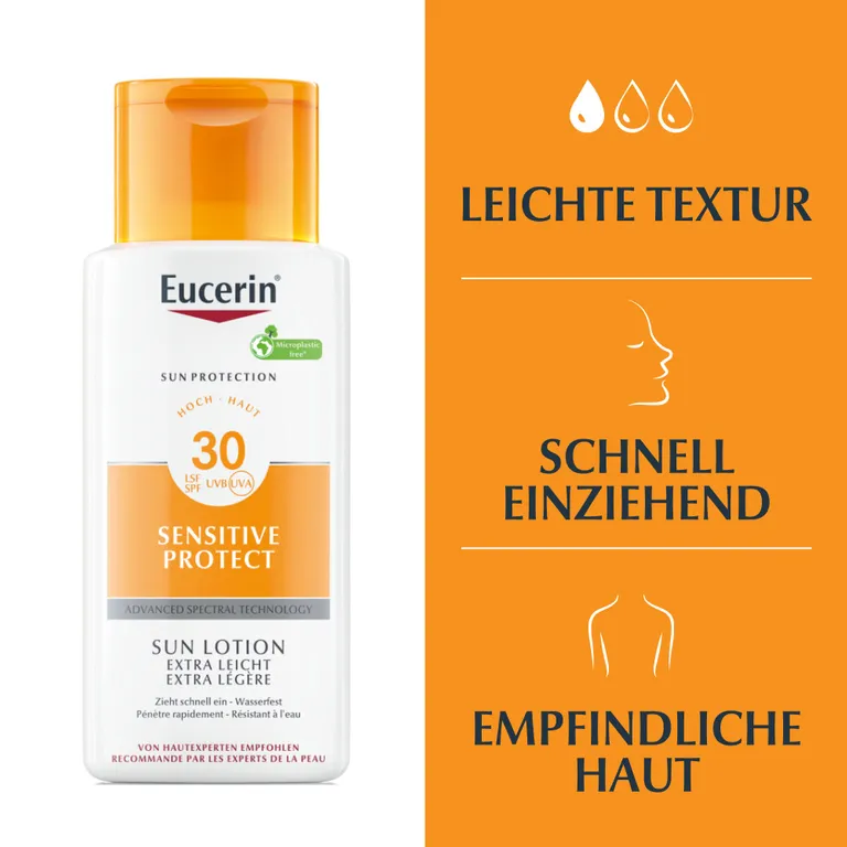 Shopapotheke Eucerin® Sensitive Protect Sun Lotion Extra Light LSF 30 – Hoher Sonnenschutz Pflegt Empfindliche Haut - Jetzt 20% Sparen Mit Code "eucerin20"