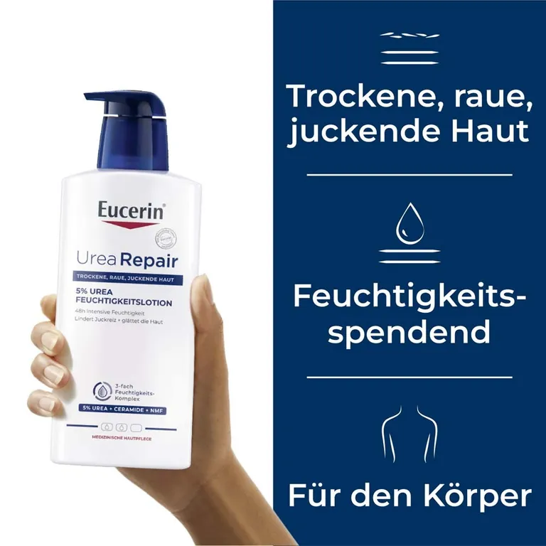 Shopapotheke Eucerin® UreaRepair 5% Urea Feuchtigkeitslotion – 48h Intensive Pflege Für Trockene Bis Sehr Trockene Haut - Jetzt 20% Sparen Mit Code "eucerin20" + Eucerin AtopiControl Hydro-Lotion 20ml GRATIS