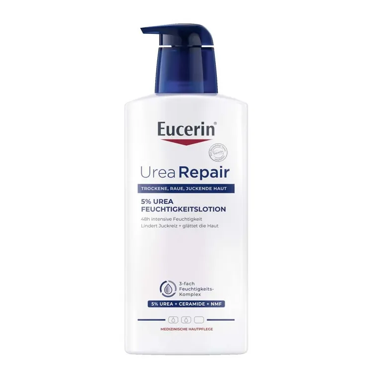 shopapotheke Eucerin® UreaRepair 5% Urea Feuchtigkeitslotion – 48h intensive Pflege für trockene bis sehr trockene Haut - Jetzt 20% sparen mit Code "eucerin20" + Eucerin AtopiControl Hydro-Lotion 20ml GRATIS