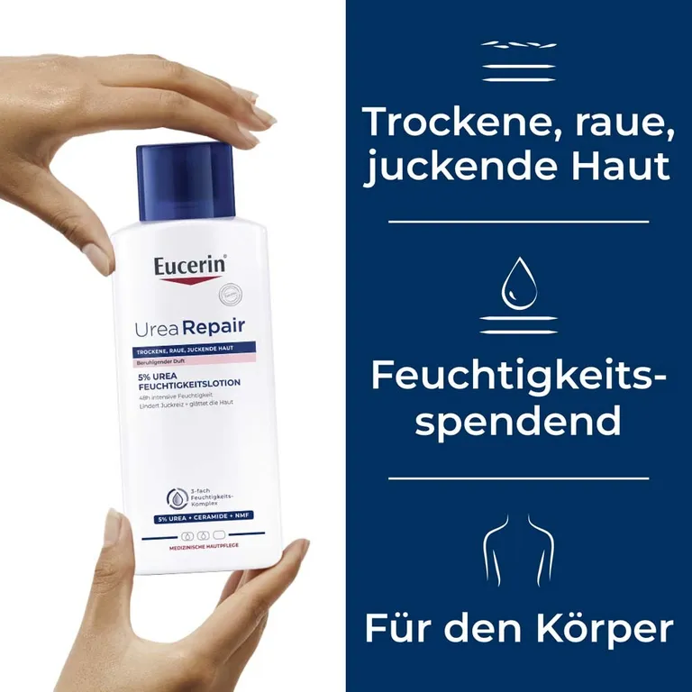 Shopapotheke Eucerin® UreaRepair 5% Urea Feuchtigkeitslotion Mit Beruhigendem Duft – Für Raue Gespannte Und Sehr Trockene Haut - Jetzt 20% Sparen Mit Code "eucerin20" + Eucerin AtopiControl Hydro-Lotion 20ml GRATIS