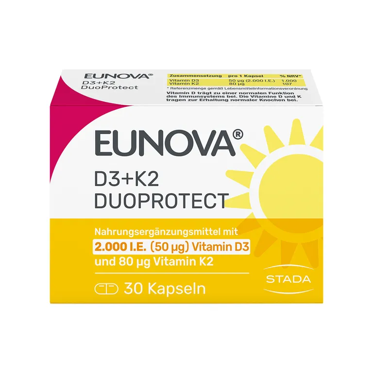 shopapotheke EUNOVA® DuoProtect Vitamin D3+K2 2000 I.E./80 µg Kapseln