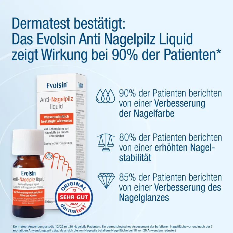 Shopapotheke Evolsin® Anti-Nagelpilz Liquid - Nagelpilz Nagellack Für Füsse Und Hände - Wissenschaftlich Bestätigte Wirkweise - Geeignet Für Diabetiker