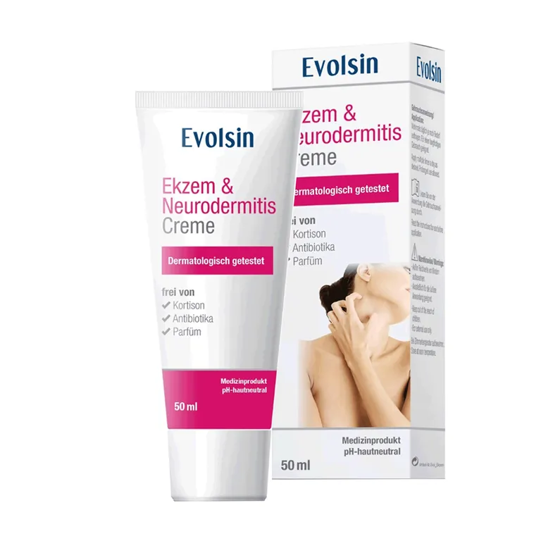 shopapotheke Evolsin® Ekzem & Neurodermitis Creme - Mindert Juckreiz & beruhigt gereizte Haut - OHNE KORTISON - Salbe für gereizte trockene & irritierte Haut