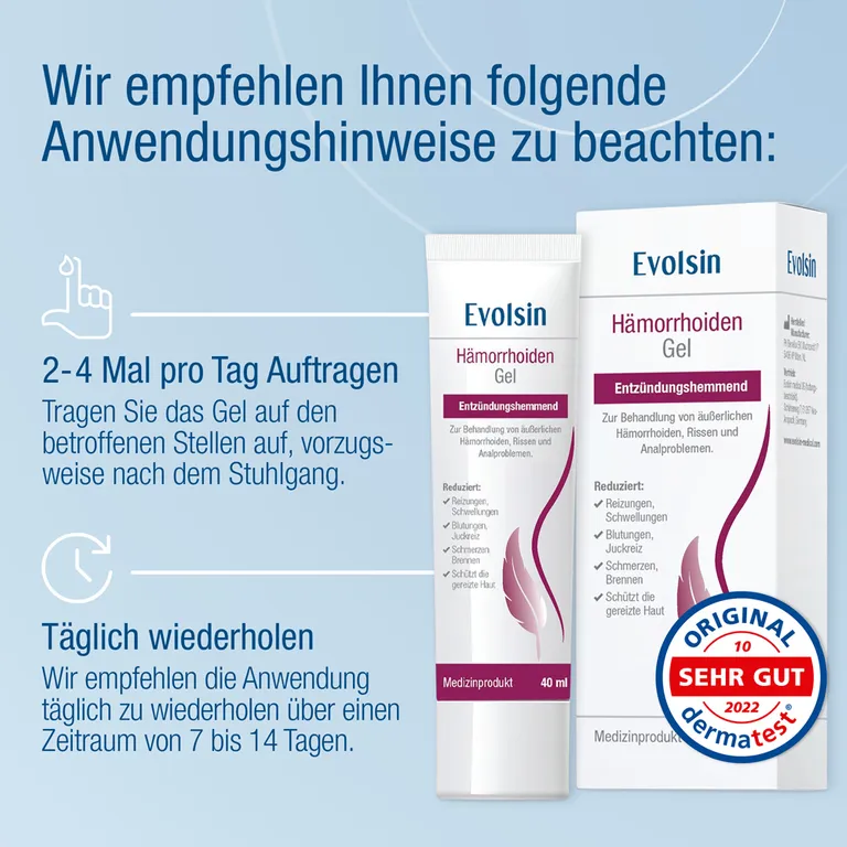 Shopapotheke Evolsin® Hämorrhoiden Gel - Hämorrhoiden Salbe Gegen Brennen Schmerz & Juckreiz
