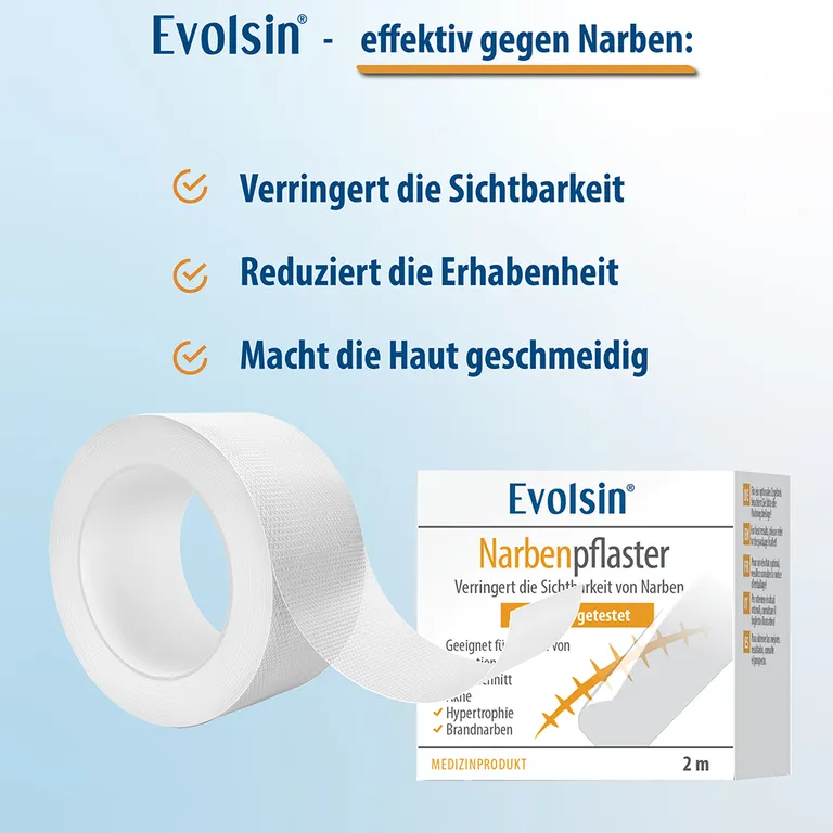Shopapotheke Evolsin® Transparentes Narbenpflaster – Für Narben Aller Art – Narbenpflaster Aus Silikon Reduziert Sichtbar Narben - Für Eine Einfache Behandlung (200 Cm)