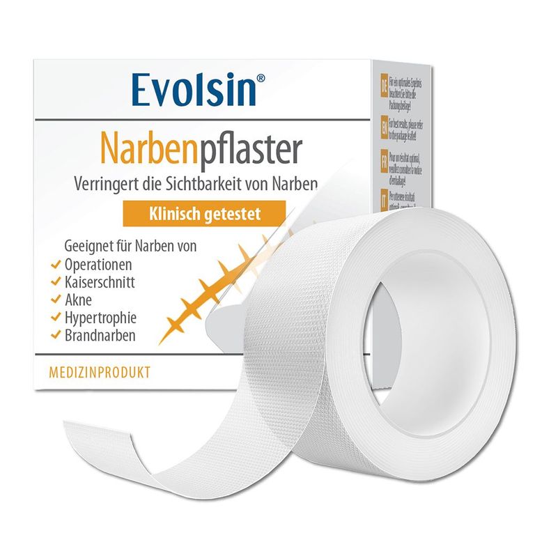 shopapotheke Evolsin® Transparentes Narbenpflaster – für Narben aller Art – Narbenpflaster aus Silikon reduziert sichtbar Narben - für eine einfache Behandlung (200 cm)