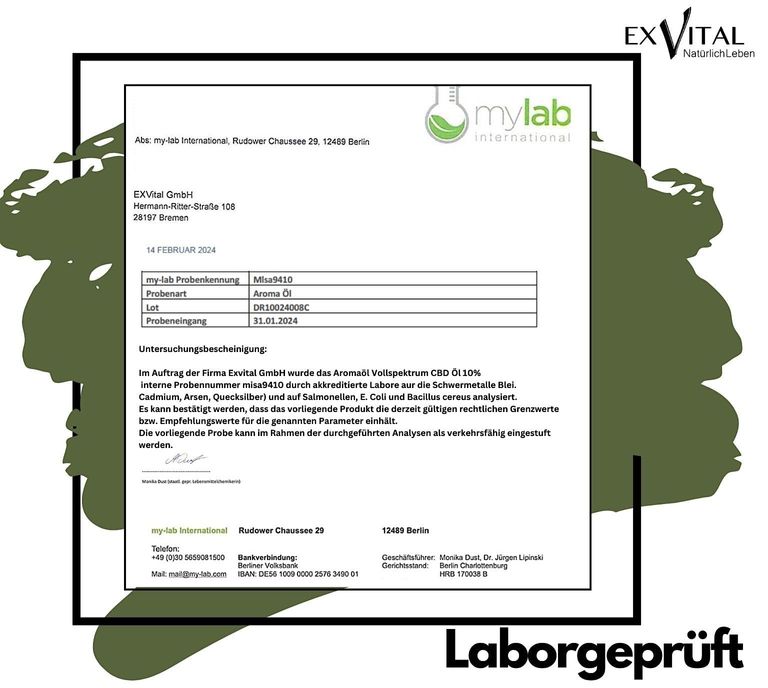 Shopapotheke EXVital® CBD Öl / Tropfen 10% Vollspektrum Premium Aroma