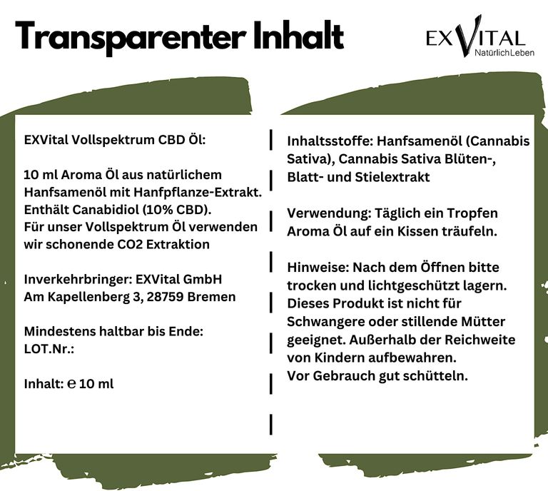 Shopapotheke EXVital® CBD Öl / Tropfen 10% Vollspektrum Premium Aroma