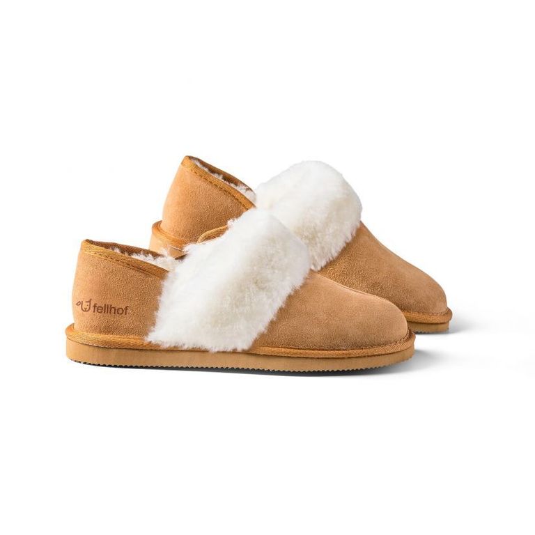shopapotheke fellhof Hausschuh Komfort Damen Innenmaterial 100% Lammfell mit rutschfester Gummisohle
