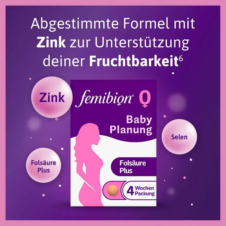 Shopapotheke Femibion® 0 BabyPlanung Nahrungsergänzungsmittel Mit Folsäure Plus² - Jetzt 10% Mit Code "Fem10" Sparen*