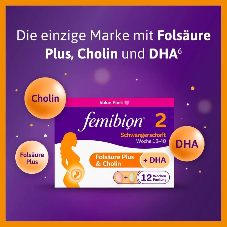 Shopapotheke Femibion® 2 Schwangerschaft Nahrungsergänzung SSW 13-40 Folsäure