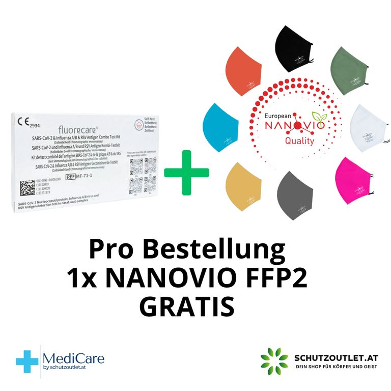 Shopapotheke Fluorecare® 4in1 SARS-CoV-2 Influenza A/B & RSV Combo-Schnelltest