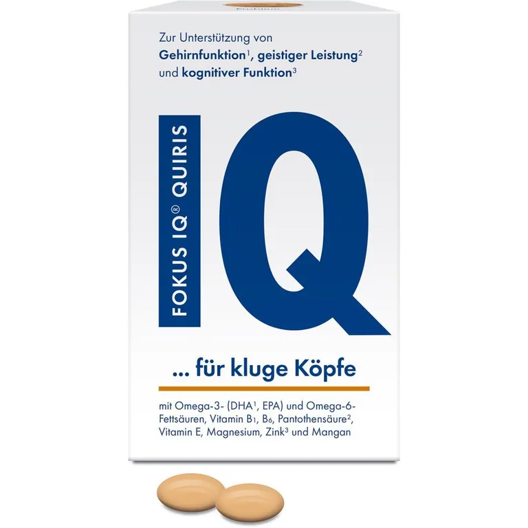Shopapotheke FOKUS IQ QUIRIS Zur Unterstützung Geistiger Leistungsfähigkeit Mit Omega-3 Und 6 Und Vitamin-Mineralstoff Komplex