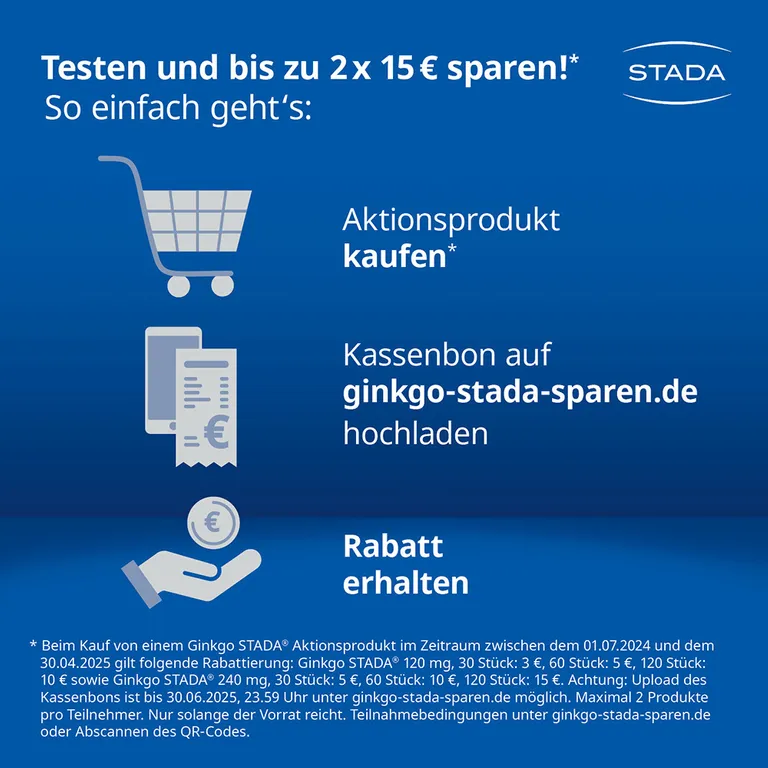 Shopapotheke Ginkgo Biloba STADA® 120 Mg Bei Gedächtnis- Und Konzentrationsstörungen