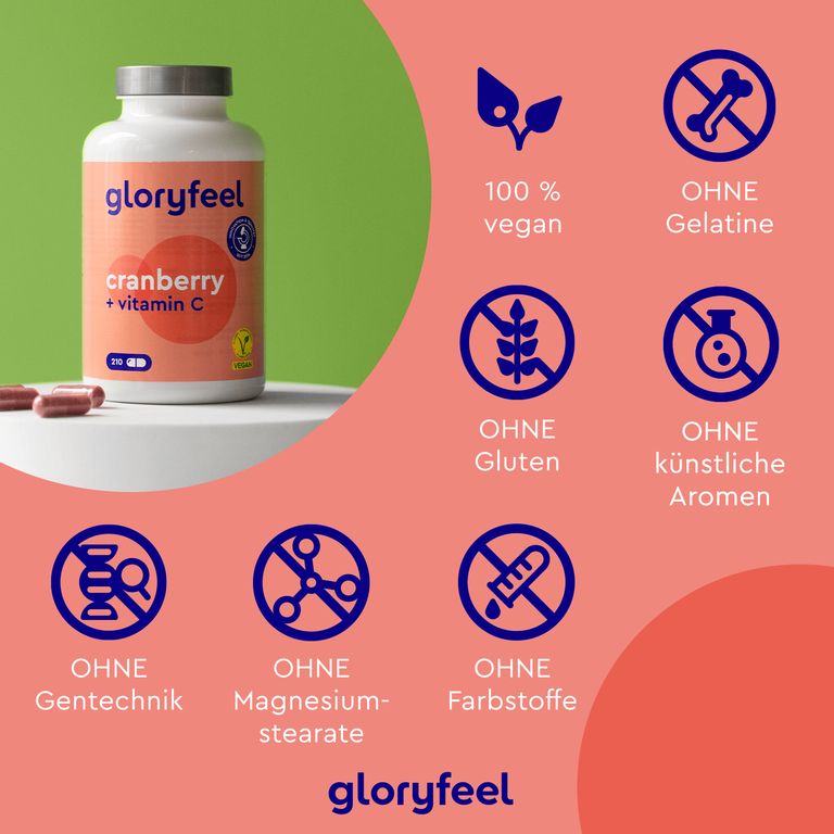 Shopapotheke Gloryfeel® Cranberry Extrakt + Vitamin C Kapseln