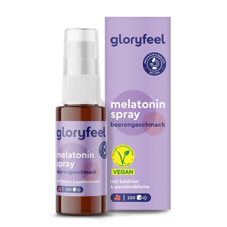 shopapotheke gloryfeel® Melatonin + Baldrian Lavendel & Melisse Spray Beere
