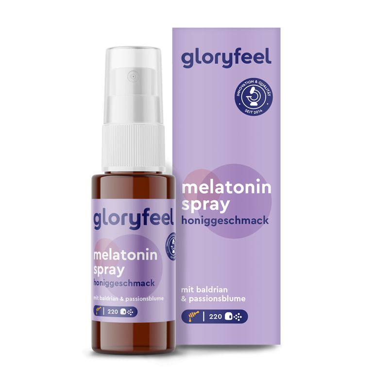 shopapotheke gloryfeel® Melatonin + Baldrian Lavendel & Melisse Spray Honig